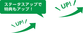 ステータスアップで特典もアップ!