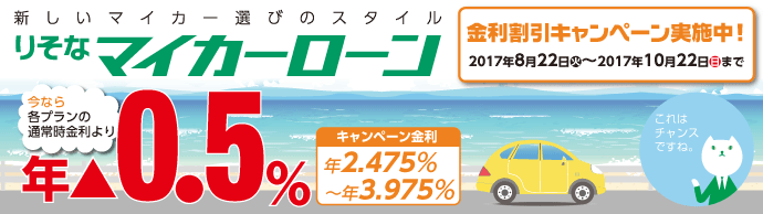 りそなマイカーローン 金利割引キャンペーン