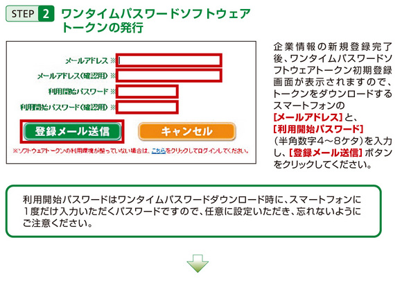 STEP2 ワンタイムパスワードソフトウェアトークンの発行