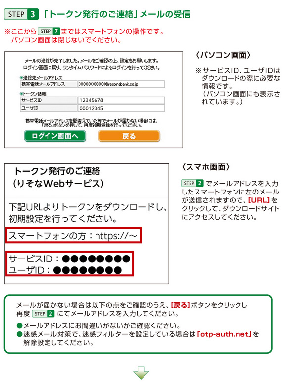 STEP3「トークン発行のご連絡」メールの受信