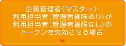 企業管理者（マスター）・利用担当者（管理者権限あり）が利用担当者（管理者権限なし）のトークンを失効させる場合