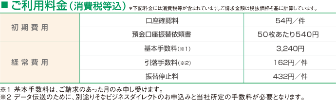 ご利用料金