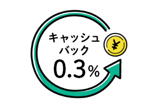 キャッシュバック0.3%