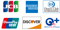 JCB American Express Diners Club UnionPay Discover QUICPay