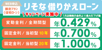 住宅ローンお借換え金利引下げ実施中！