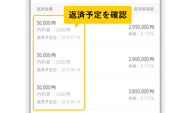 住宅ローン返済予定アプリ画面