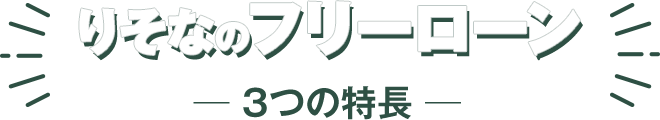 りそなのフリーローン 3つの特長