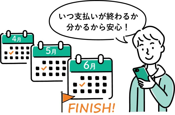 いつ支払いが終わるか分かるから安心！