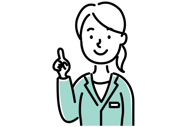 指を立てて説明している人物のイラスト