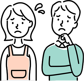 後悔している夫婦のイラスト
