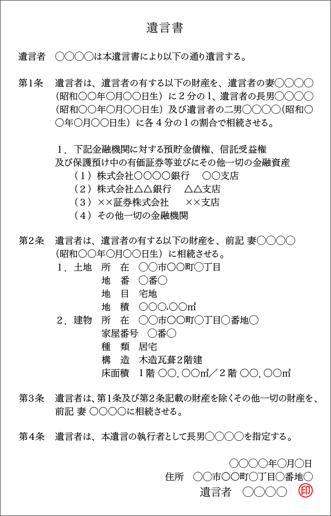 遺言とは「被相続人の財産に関する最終の意思表示」