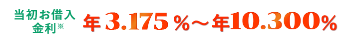 当初お借入金利※ 年2.775％～年9.900％