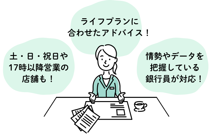 銀行員がライフプランに合わせてアドバイス