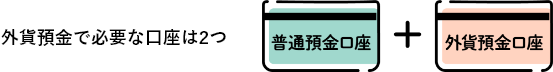 普通預金口座＋外貨預金口座