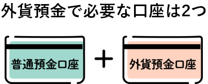 普通預金口座＋外貨預金口座
