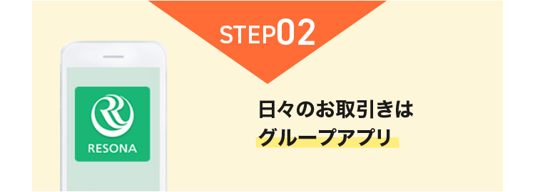 STEP02 日々のお取引きはグループアプリ