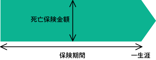 定期保険で受け取れる保険金額の図