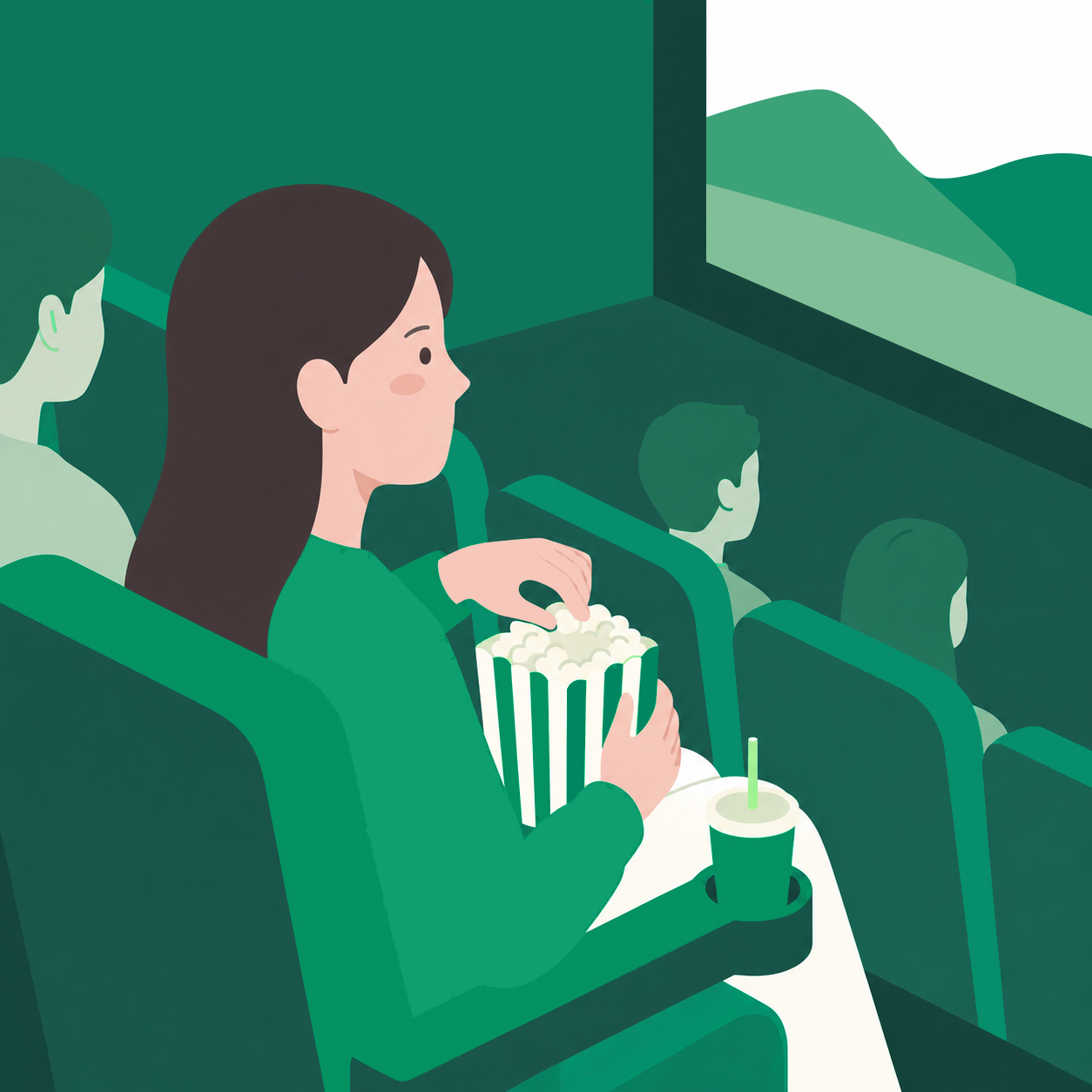 映画を楽しむ様子