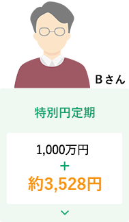 Bさん　特別円定期　1,000万円＋約3,528円