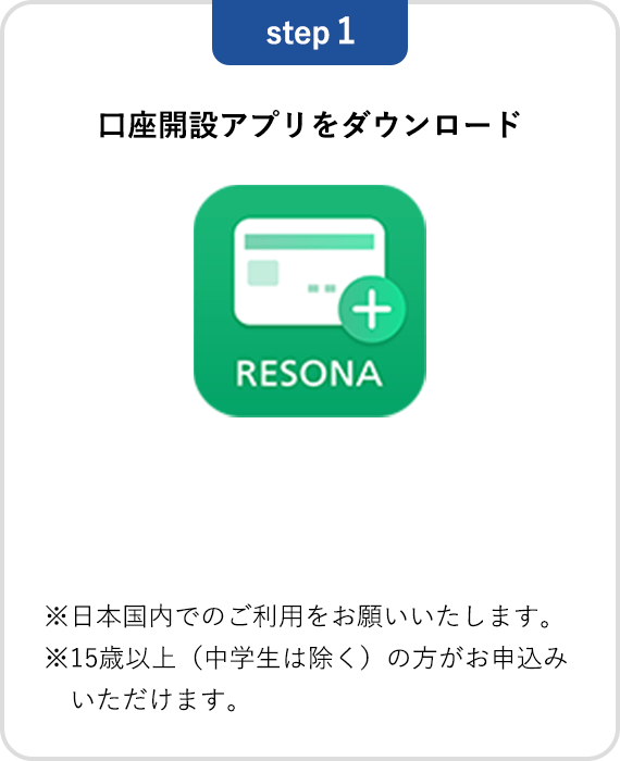 【step1】口座開設アプリをダウンロード
