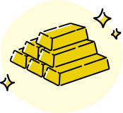 大量に発行されると価値が下がるお金(通貨)とは違い、ゴールドは有限のため価値が下がりにくい。