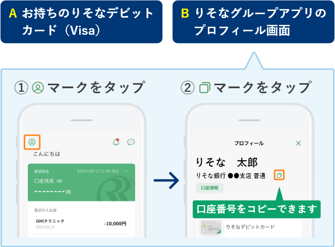 口座番号の確認方法