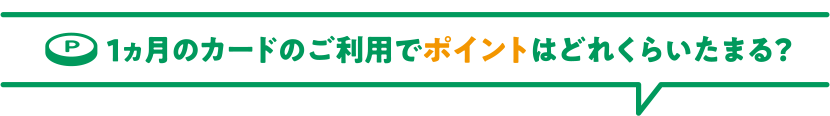 1ヵ月のカードのご利用でポイントはどれくらいたまる？