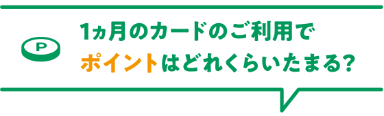 1ヵ月のカードのご利用でポイントはどれくらいたまる？