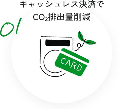 01 キャッシュレス決済でCO₂排出量削減