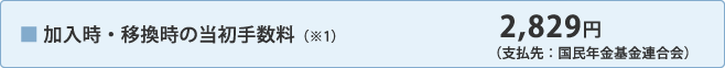 加入時・移換時の当初手数料