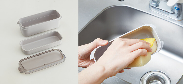 新商品のお弁当箱「ラク洗（あら）シリーズ」の開発にあたっては全社員にアンケートを実施し、お弁当箱に関する悩みをヒアリング。