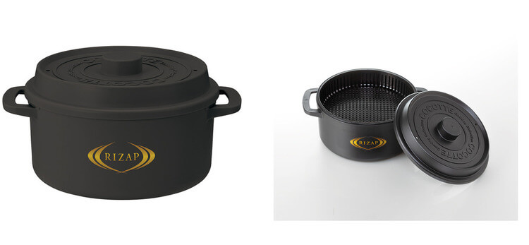 最近ヒットした商品にRIZAPとコラボレーションした「ココット風電子レンジ用鍋」があります。